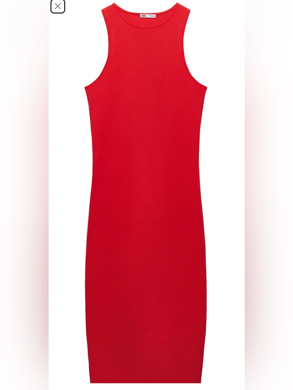 Zara Red Sleeveless Stretch Dress